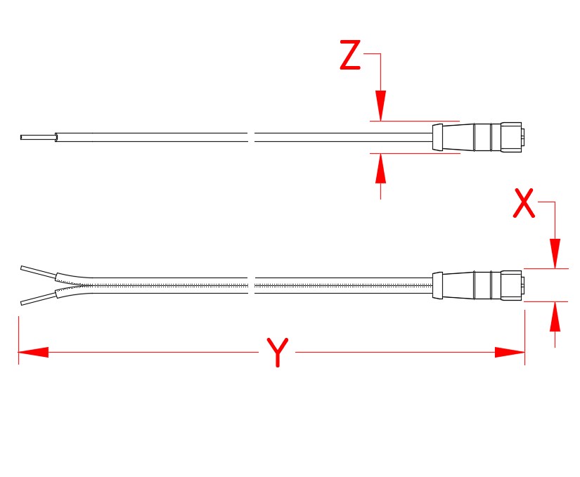 Micro Star™ Transformer Wiring Harness, LED lights, S0825-TF160, S0825-TW560, Line Drawing